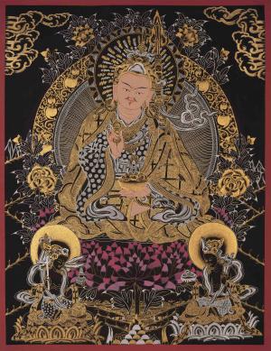 Full Gold Style Guru Rinpoche | Original Hand Painted Padmasambhava Art